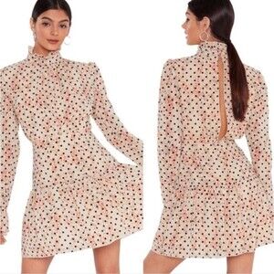 NWT Nasty Gal You've Dot to Let It Grow Ruffle Mini Dress Tiered Polkadot US 8